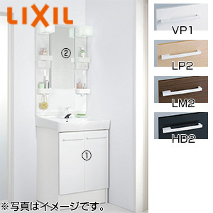 洗面化粧台セット オフト[間口600mm][高さ1780mm][扉タイプ][シングルレバー混合水栓][1面鏡][LED]