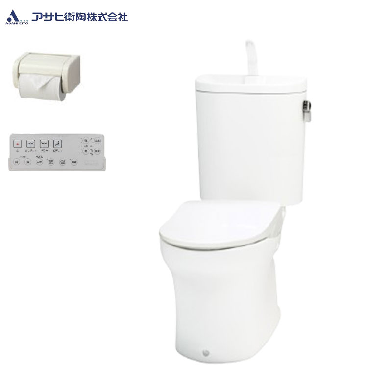組み合わせトイレセット エディ848+サンウォッシュ[床:排水芯200mm][手洗い有り][紙巻器付][リモコンタイプ][脱臭機能][ラブリーホワイト]