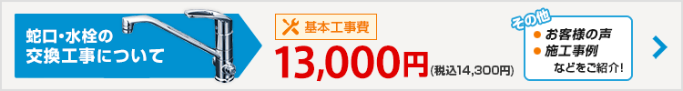 蛇口・水栓の交換工事について