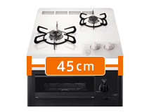 ビルトインガスコンロの本体幅はどちらも同じ