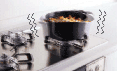 万が一の時も安心の感震停止機能(別売部材対応)