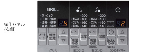 ブリリオ(BRilliO)の操作パネル