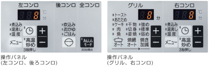 ウィズナ(WITHNA)の操作パネル