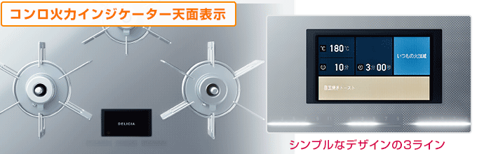デリシア AC100V電源タイプ：LEDタイプの火力表示