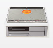 ヒーターのタイプ 2口IH＋ラジエント