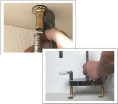 古い蛇口のナットを外す