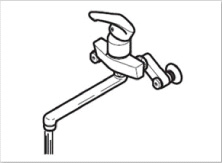 水道を開けて流水確認