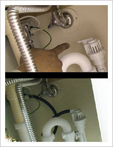 ドレン排水ゴムの取り付け