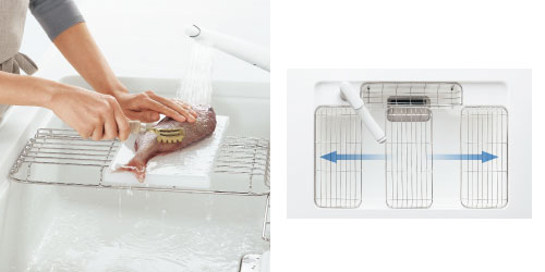 パナソニック製システムキッチンの特徴：ラクするーシンク