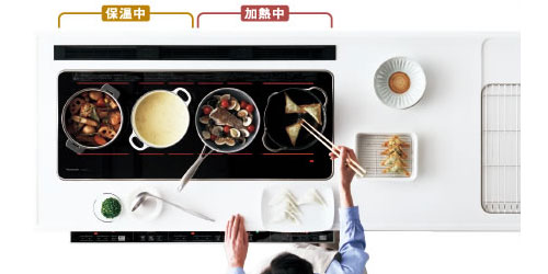 パナソニック製システムキッチンの特徴：マルチワイドIH