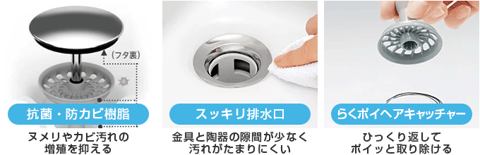 TOTO ドレーナ(drena)：お掃除ラクラク排水口