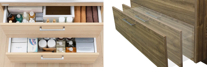 アサヒ衛陶 デューク：二段引き出しタイプ・収納スペース・ソフトクローズ