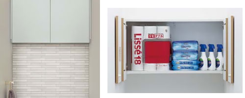 トイレ用キャビネット収納：背面上部タイプ