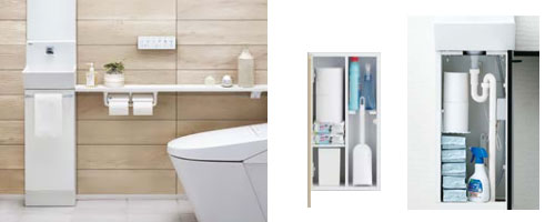 トイレ用キャビネット収納：埋込けタイプ