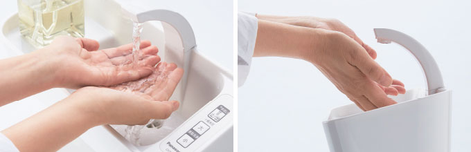 パナソニック NewアラウーノV:傾斜のある設計で、手洗いも楽ラク!