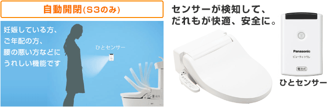 パナソニック NewアラウーノV:自動開閉 s3のみ