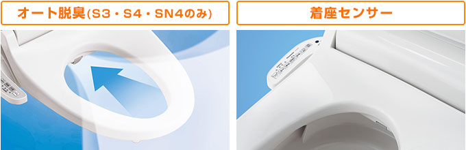 パナソニック NewアラウーノV:オート脱臭・着座センサー