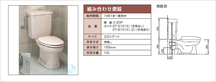 INAXトイレ：壁排水 C-20P