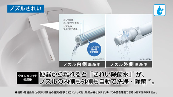 動画：TOTO ウォシュレットSS：ノズルきれい