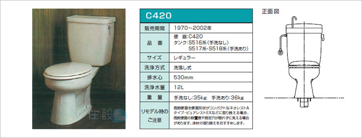 TOTOトイレ：床排水 C420