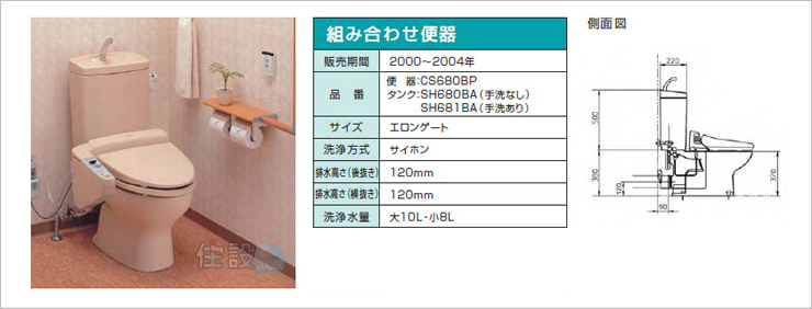 TOTOトイレ:壁排水 CS680BP