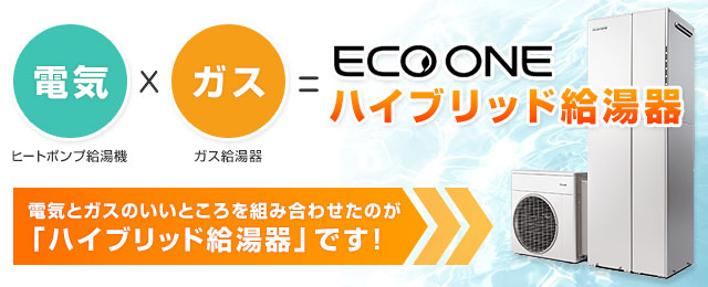 電気とガスのメリットを最適に組み合わせた給湯器！